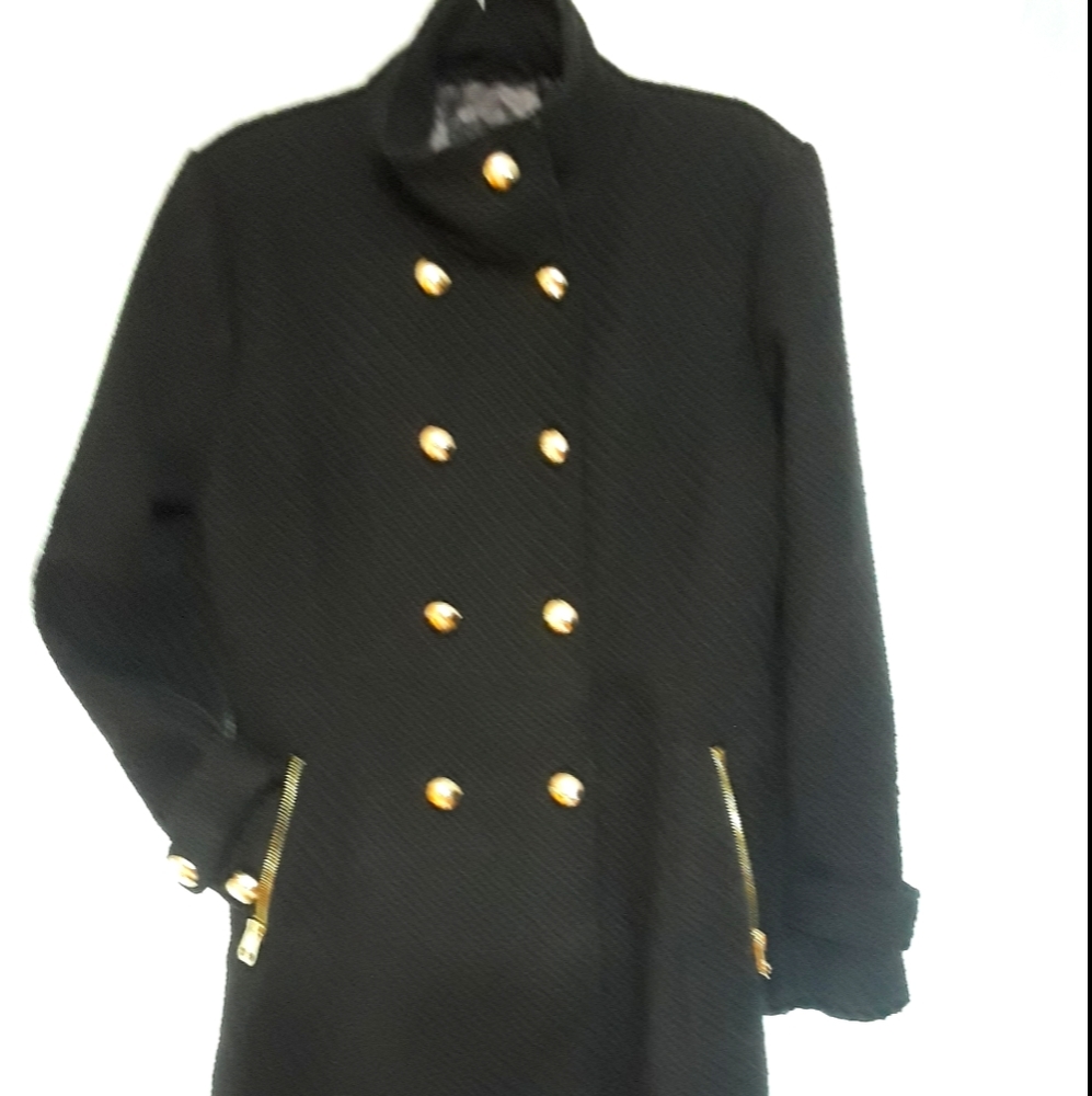 Jessica Simpson double-breasted military style pea